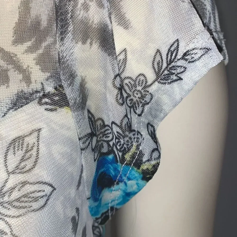 Vintage 90’s Y2K Self Esteem Sheer Chiffon Tiered‎ Lace Babydoll Top Size Large
